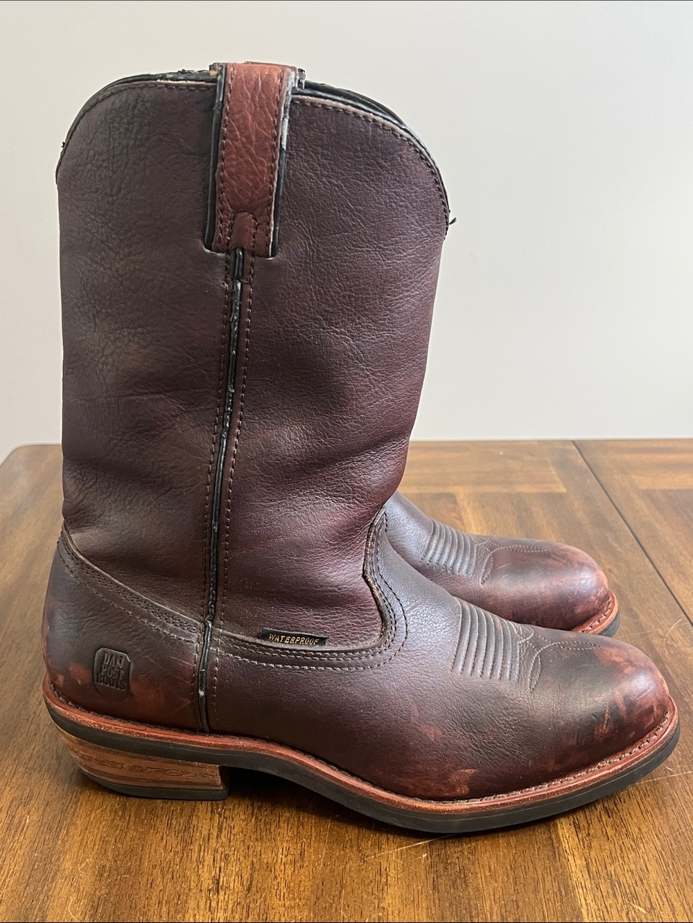 Dan Post Waterproof Brown Leather Pull-On Western Boots DP69685 Mens Size 11D